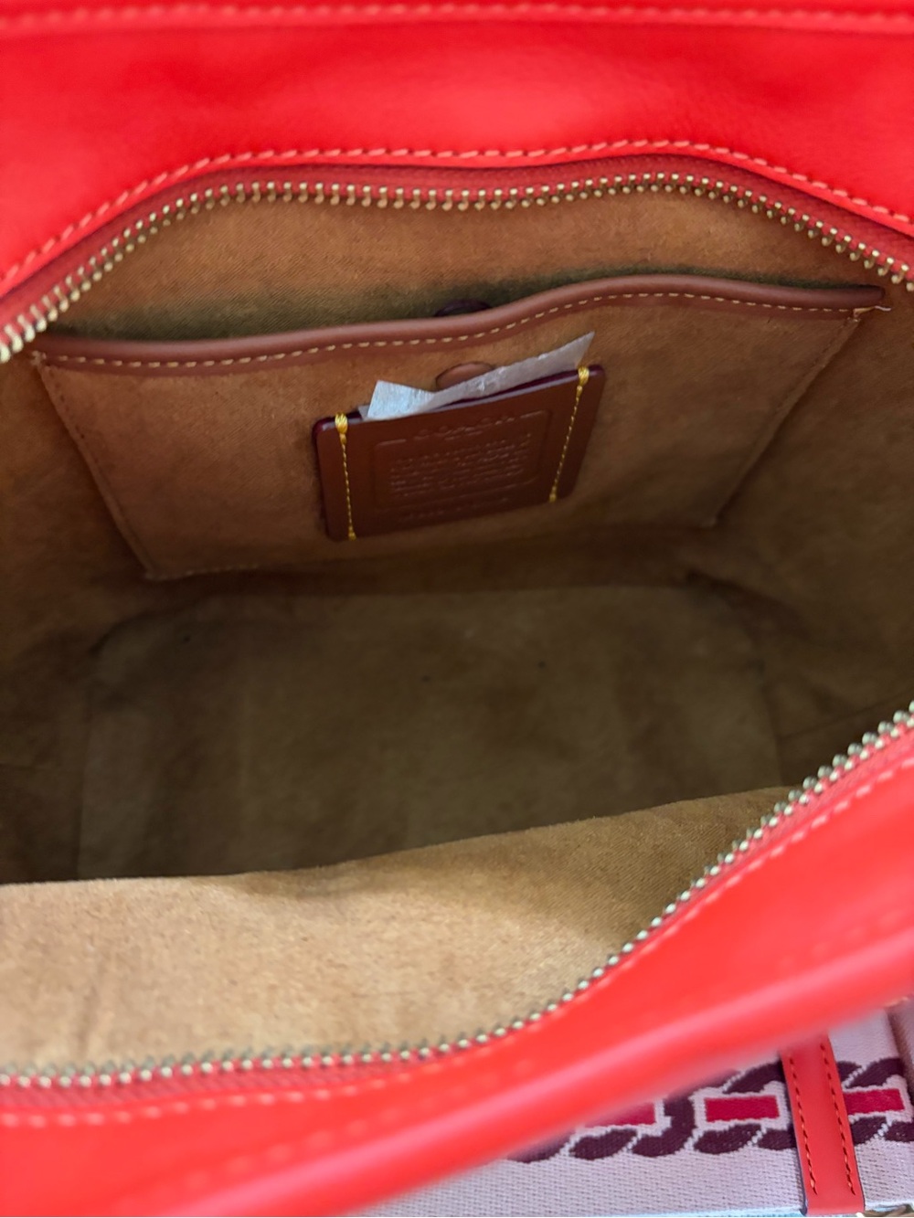 Coach Orange Leather Crossbody Bucket Bag with Tan Interior, Just like New